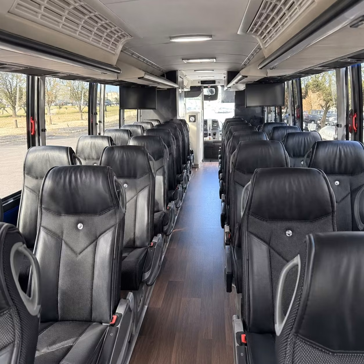 56 passenger charter bus inside